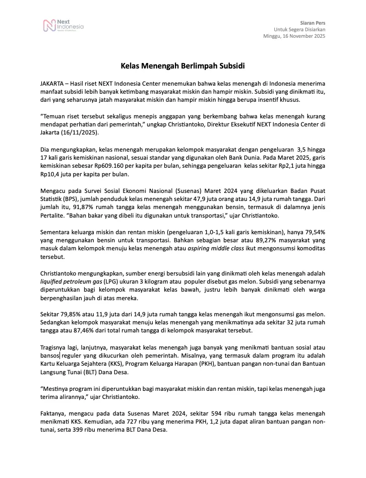 Press Release_Kelas Menengah Berlimpah Subsidi_NEXT Indonesia Center.png