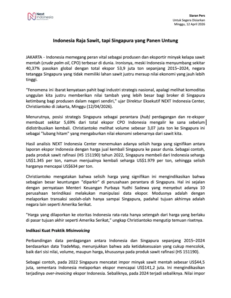Cover Siran Pers Indonesia Raja Sawit, tapi Singapura yang Panen Untung.png