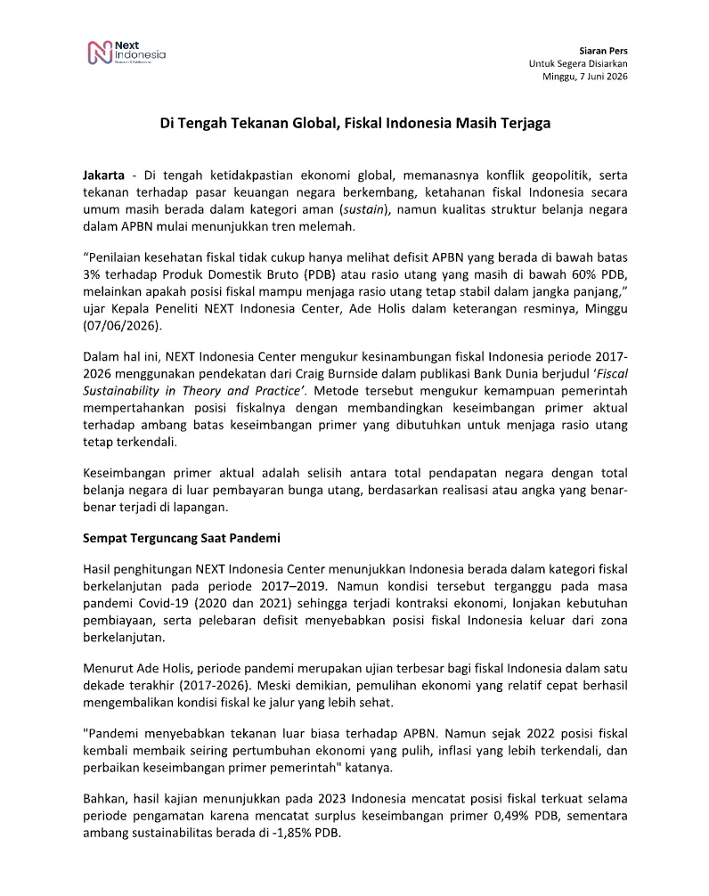 Cover Siaran Pers Di Tengah Tekanan Global, Fiskal Indonesia Masih Terjaga.png